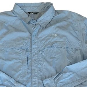 The North Face Sky Blue Fishing Button Up Shirt Men’s Sz XXL Vent Long Sleeves